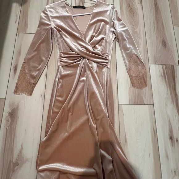 Zara Elegant Tan Dress - Picture 3 of 3